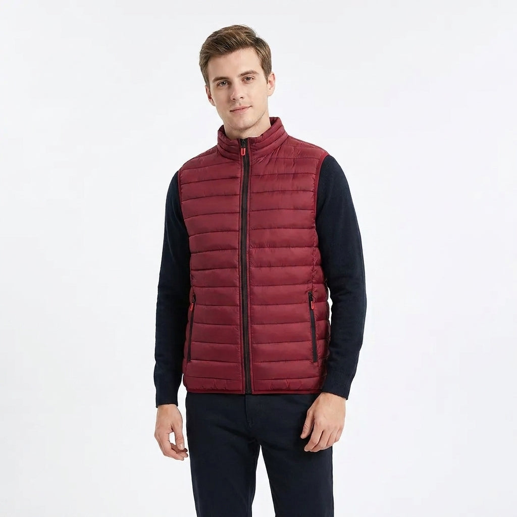 Gewatteerde waterafstotende bodywarmer heren – mouwloze winterjas