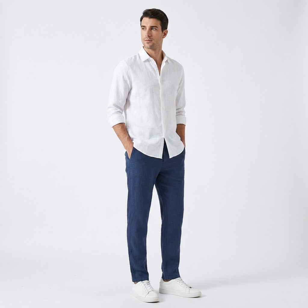 Linnen broek heren losse pasvorm – zomerse linnen broek
