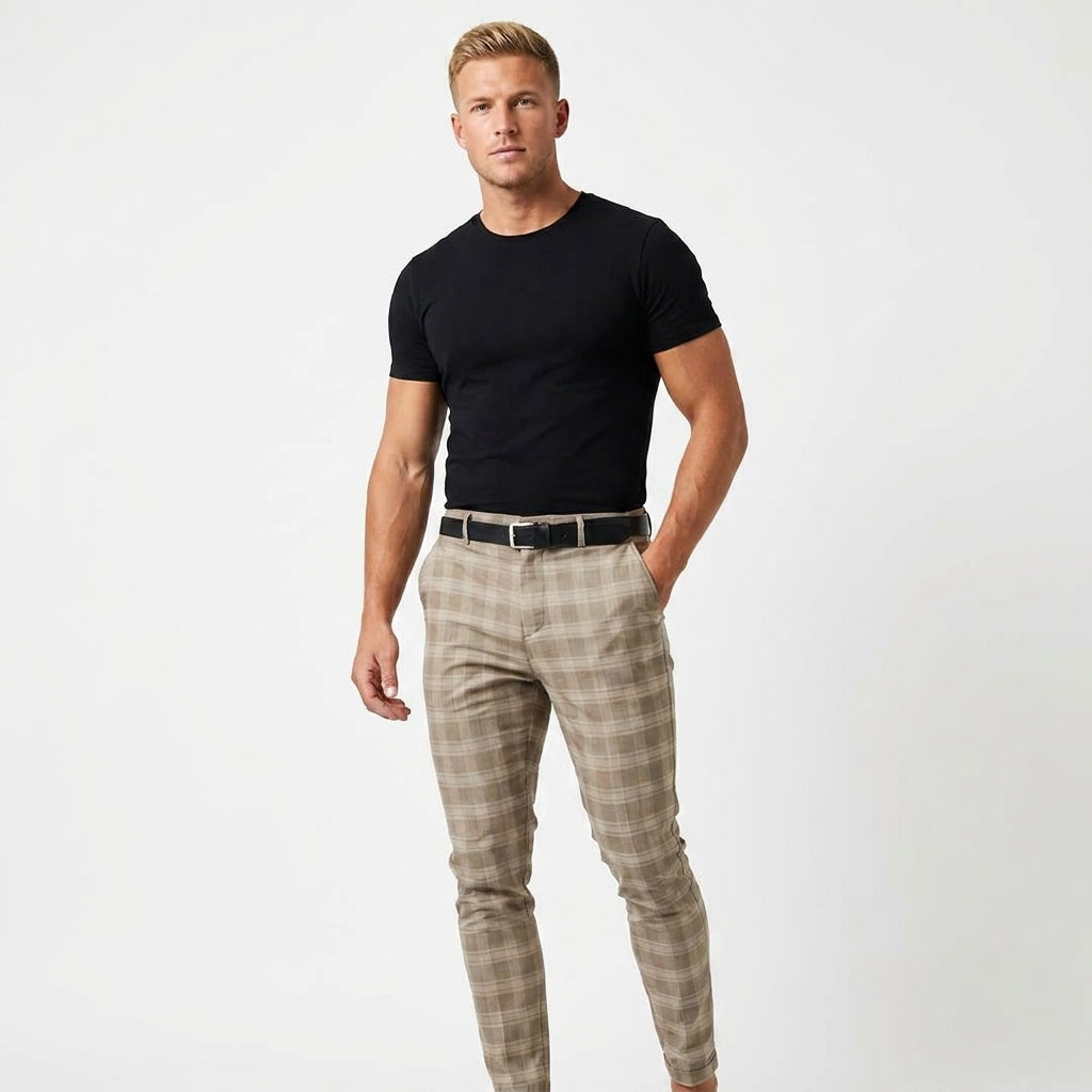 Elegante geruite herenbroek – nette broek met ruitpatroon