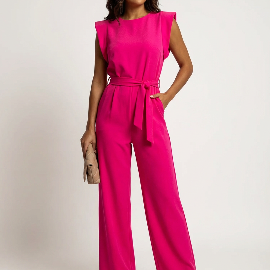 Elegante dames jumpsuit met ruffle mouwen – Valérie