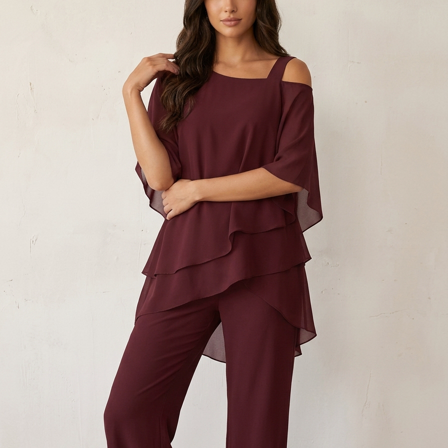 Elegante chiffon dames set - Elena
