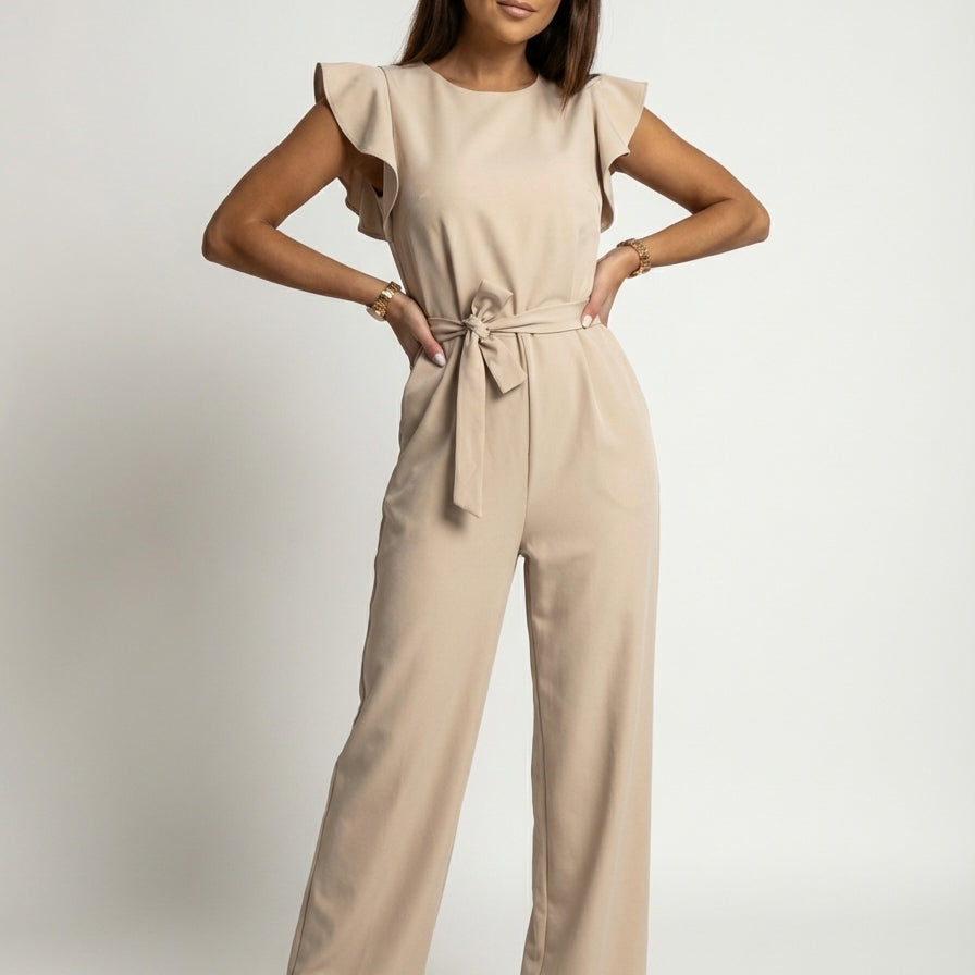 Elegante dames jumpsuit met ruffle mouwen – Valérie