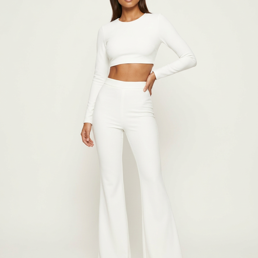Hoge taille dames flared broek – Noella