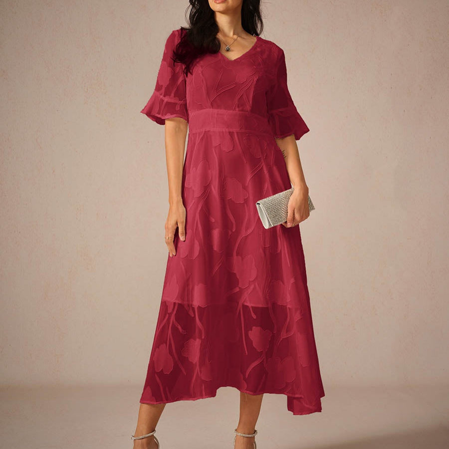Romantische midi jurk met luxe kant - Kyle