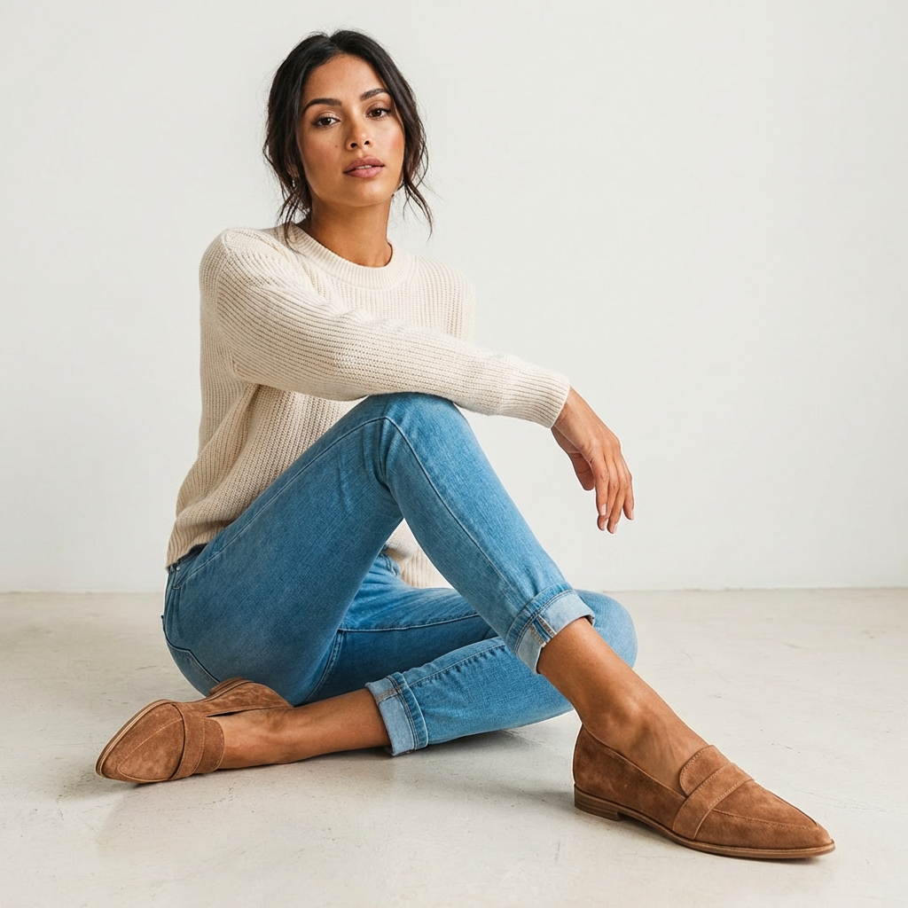 Stijlvolle suède-look dames loafers – Elira